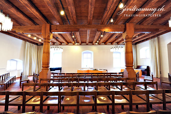 Ceremony hall in the Zeughaus; the ceremony table at center