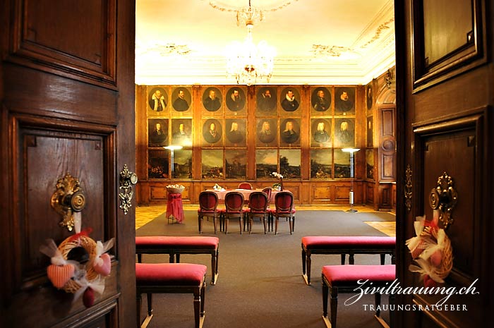 The Portraitsaal, where the ceremonies take place, with view onto the ceremony table